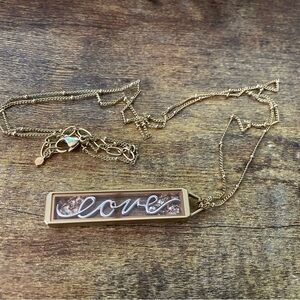 Origami Owl Gold 'Love' Pendant Necklace